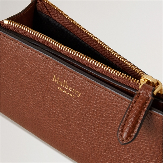 Mulberry Continental Bifold Zipped Wallet Oak 